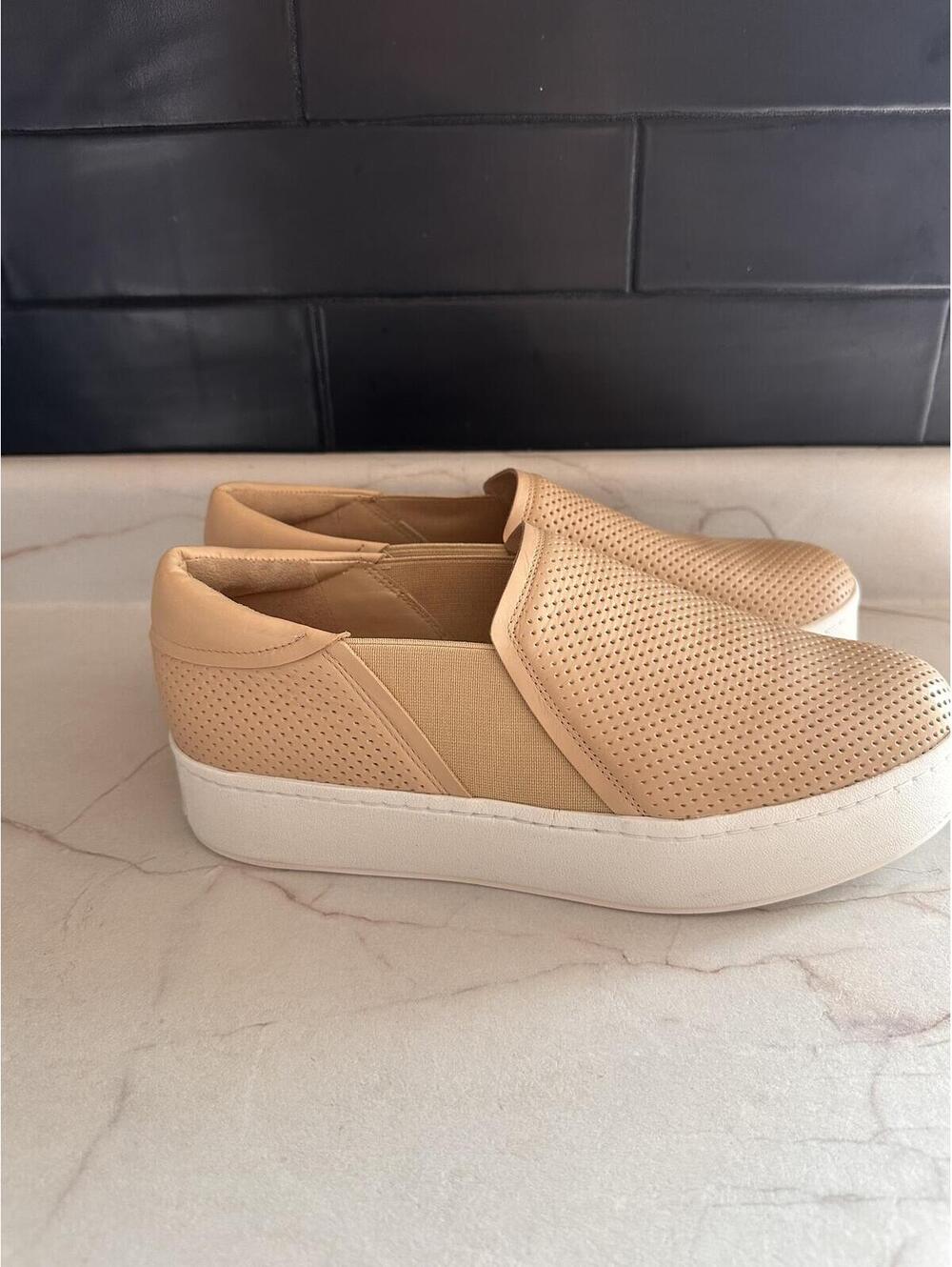 NEW VINCE Warren II Platform Sneaker Shoes Marble Beige Tan Women’s sz 8.5 EU 39 - Picture 3 of 15